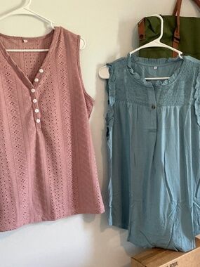 2 very nice spring sleeveless tops